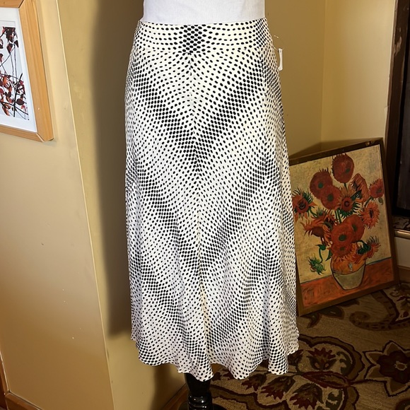 Jones NY Size 14 Polka Dot Maxi-Skirt Fully Lined Timeless Feminine $119 NEW - Picture 2 of 16